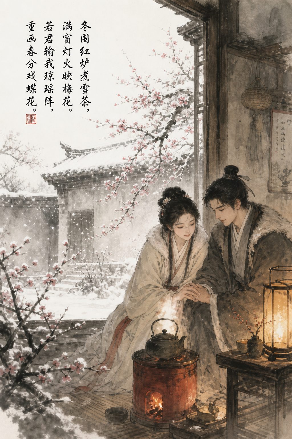 冬围红炉 · 水墨煮茶